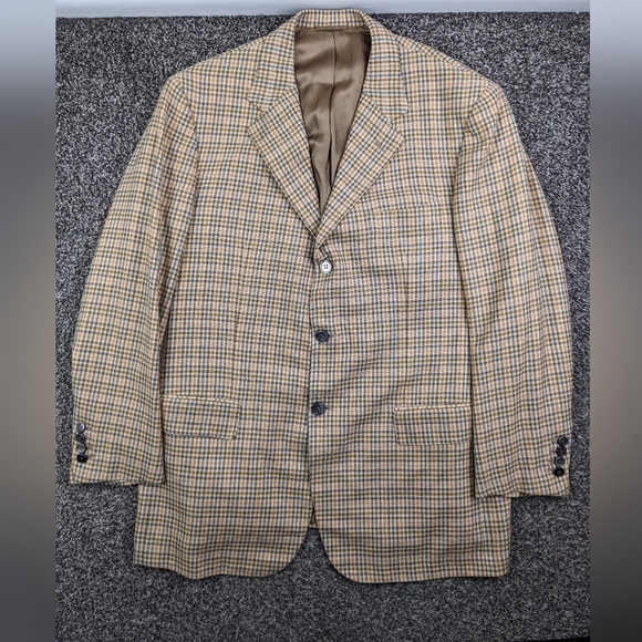 Sartoria Partenopea Sport Coat Silk Wool Linen Checked Multicolor 46R - Picture 2 of 15